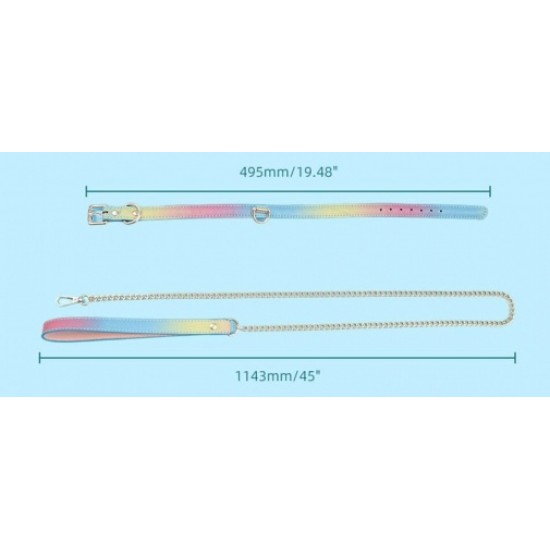 MT 頸圈連牽帶 - 彩虹藍色