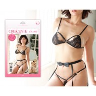Crescente 黑色性感三點式內衣 CR_003