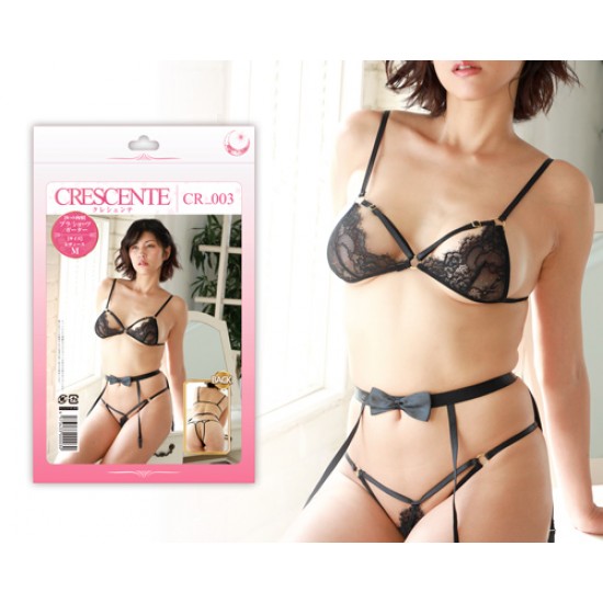 Crescente 黑色性感三點式內衣 CR_003